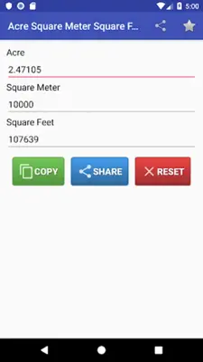 Acre Square Meter Square Feet Converter android App screenshot 0